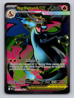 MEGA CHARIZARD X EX 109/094 ULTRA RARE PHANTASMAL FLAMES POKEMON NM - Image 1