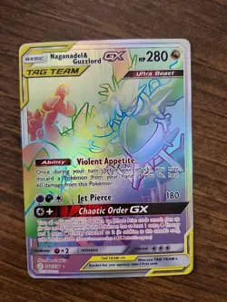 Naganadel & Guzzlord GX Secret Rainbow 260/236 Cosmic Eclipse Sun & Moon Pokemon - Image 1