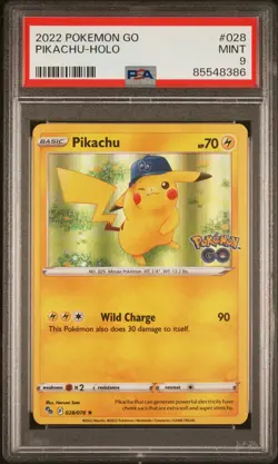 2022 Pokemon Go Pikachu Holo PSA 9 #028 - Image 1