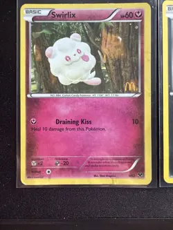 MODERATE PLAY McDonald’s Pokemon TCG Scrappy 10/12 Holo, Swirlix 9/12 Holo - Image 2
