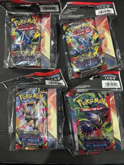 X4 Pokemon Mega Evolution Phantasmal Flames Booster Pack Mini Portfolio 10 Cards - Image 1