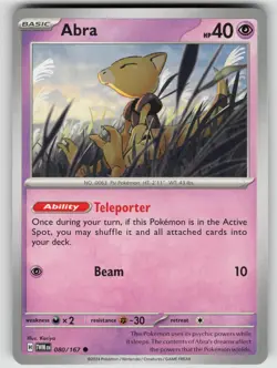 Abra 080/167 Common Twilight Masquerade Pokemon NM - Image 1
