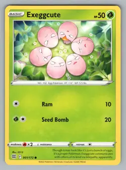 EXEGGCUTE 001/172 C BRILLIANT STARS POKEMON NM BRS 2022- 1 - Image 1