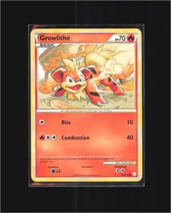 Growlithe 65/123 Common HeartGold & SoulSilver Pokemon TCG Near Mint - Image 1
