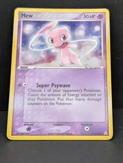 Mew 111/110 Holon Phantoms Holo Ultra Rare Pokemon TCG vintage Nintendo MP - Image 3
