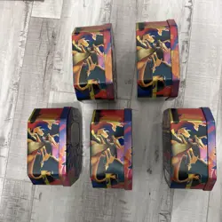 Pokemon TCG Mega Charizard ex Tins Lot Of 5 EMPTY 2025 Charizard X-Y no cards - Image 4
