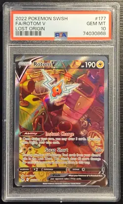 ⭐PSA 10 Rotom V 177/196 ⭐ Pokemon Lost Origin Alt Art - Image 1