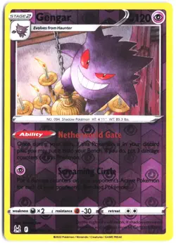 Gengar 066/196 Holo Rare Lost Origin Pokemon Reverse Holo NM - Image 1