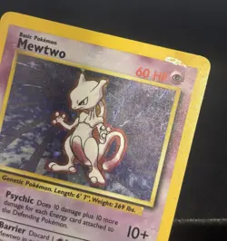 1996 POKEMON BASE SET UNLIMITED MEWTWO 10/102 HOLO RARE - Image 3