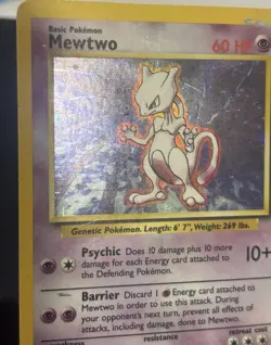 1996 POKEMON BASE SET UNLIMITED MEWTWO 10/102 HOLO RARE - Image 5