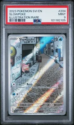 2023 Pokemon Svi En-Scarlet & Violet Illustration Rare Slowpoke #204 PSA 9 MINT - Image 1