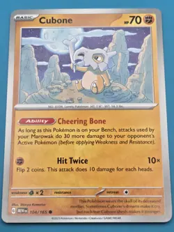 Cubone 104/165 : Pokemon Card 151 Regular NM - Image 1