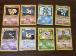 Pokemon TCG 8 Card Lot Vintage Base Set Mixed - LP - HP - Image 1
