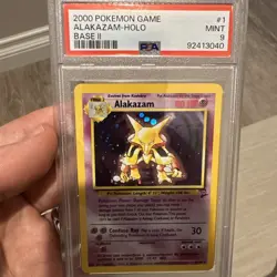 Pokemon Alakazam Base Set 2 Holo Rare #1 PSA 9 Mint - Image 1