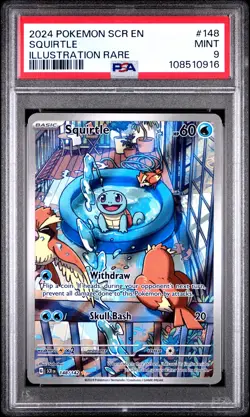 2024 POKEMON SCR EN-STELLAR CROWN ILLUSTRATION RARE #148 SQUIRTLE PSA 9 - Image 1