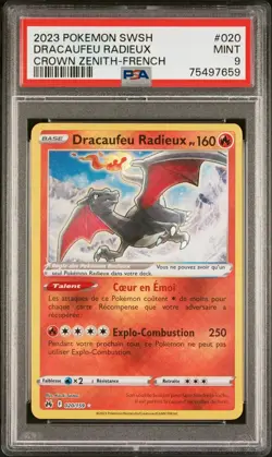 Carte Pokemon Dracaufeu Radieux 20/159 Zenith Supreme PSA 9 - Image 2