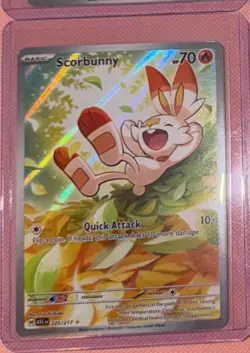 Nintendo Scorbunny 225/217 ASC Basic Fire 70 HP Holo Pokemon TCG Card English - Image 1
