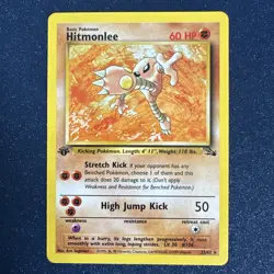 Pokemon Hitmonlee Fossil 1st ed regular LP discount - Image 1