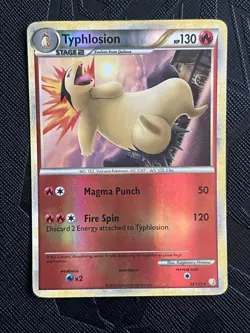 Pokemon TCG Typhlosion 32/123 Heartgold Soulsilver Reverse Holo (English) - MP - Image 3