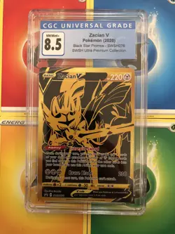 Pokemon TCG Gold Zacian V SWSH076 Zamazenta V SWSH077 Graded CGC/PSA UPC Promo - Image 2
