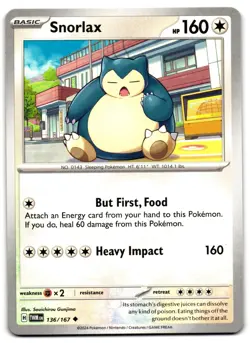 Snorlax 136/167 - 🌊 Twilight Masquerade Uncommon Pokemon TCG 🖤 - LP - Image 1