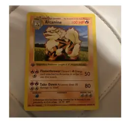 Pokemon TCG Arcanine 023/102 Base Set Shadowless 1st Ed Uncommon 100 HP - Image 1