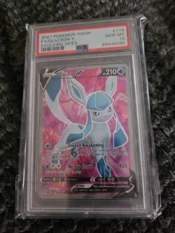 2021 POKEMON SWSH GLACEON V EVOLVING SKIES 174/203 PSA 10 - Image 1