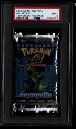 WOTC 2003 Pokemon TCG Aquapolis Tyranitar Foil Booster Pack PSA 9 #63360153 - Image 1