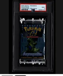 WOTC 2003 Pokemon TCG Aquapolis Tyranitar Foil Booster Pack PSA 9 #63360153 - Image 3