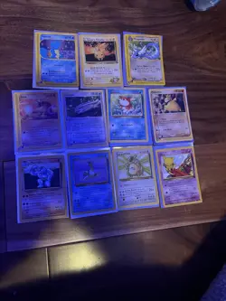 Pokemon Vintage 90s English 1st Edition Cards (Lot of 11) Played/ Damaged - Image 1