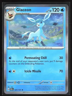 Pokemon TCG - Glaceon Holo Rare SV: Prismatic Evolutions 025/131 NM - Image 1