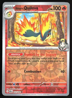 Pokemon TCG - Ethan's Quilava Reverse Holo Common SV10: Destined Rivals 033/182 - Image 1