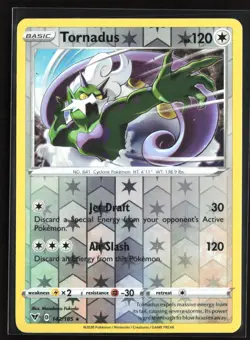 Pokemon TCG - Tornadus Reverse Holo Holo Rare SWSH04: Vivid Voltage 142/185 NM - Image 1