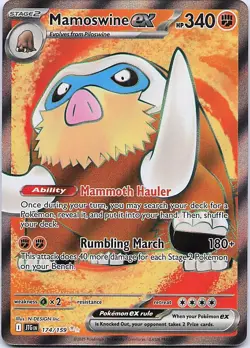 Mamoswine ex - 174/159 Ultra Rare Journey Together Pokemon Near Mint - Image 1