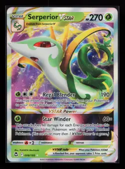 Serperior VSTAR 008/195 Ultra Rare SWSH12: Silver Tempest Pokemon Card - Image 1