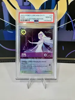 Disney Lorcana Elsa Gloves Off 19/P1 D100 Collector’s Edition PSA 10 GEM MINT - Image 1