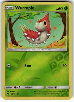 Wurmple (23) 23/214 SM - Lost Thunder LP Pokemon Card TCG - Image 1