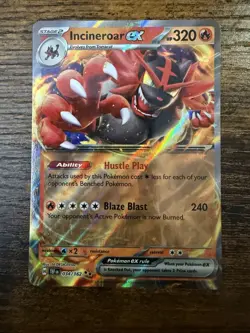 POKEMON INCINEROAR EX 034/162 DOUBLE RARE HOLOFOIL TEMPORAL FORCES NM CARD - Image 1