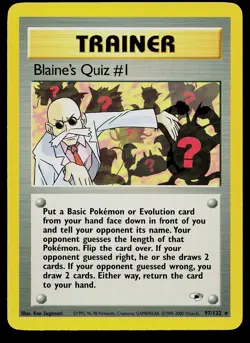 Pokemon Card - Blaine's Quiz #1 Gym Heroes 97/132 Rare - Image 1