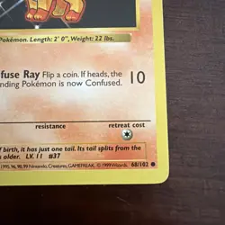 #68 Vulpix | Shadowless | 1999 Pokemon TCG - Image 3