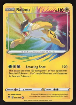 Raikou 050/185 Pokemon TCG SWSH04: Vivid Voltage NM - Image 1