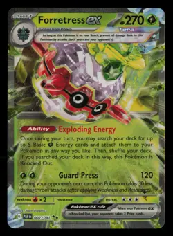 Forretress ex 002/091 Double Rare Paldean Fates Pokemon Near Mint - Image 1