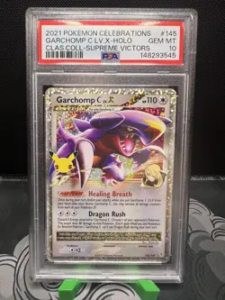 PSA 10 Garchomp C LV.X Holo Celebrations Supreme Victors Pokemon 145/147 - Image 1