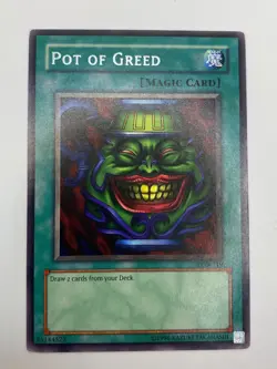 Yugioh Pot of Greed Legend of Blue Eyes White Dragon Lob-119 Eng Excellent - NM - Image 1