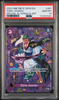 2024 One Piece Zoro-Juurou Special Alt Art #OP05-067 PSA 10 - Image 1