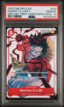 2025 One Piece Monkey D. Luffy Leader 3rd Anniversary 3 Brothers Pack PSA 10 💎 - Image 1
