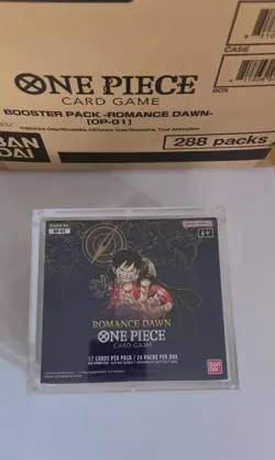 One Piece TCG OP-01 BLUE BOTTOM Romance Dawn Booster Box with Display Case - Image 1