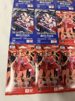 One Piece TCG Heroines Edition & The Azure Sea's Seven Booster Pack Lot of 16 - Image 2