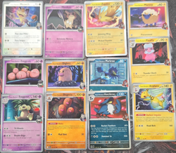 Pokemon TCG Team Rocket 12-Card Lot Meowth Mimikyu Zapdos Mareep Flaaffy - Image 1