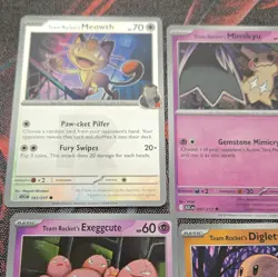 Pokemon TCG Team Rocket 12-Card Lot Meowth Mimikyu Zapdos Mareep Flaaffy - Image 2